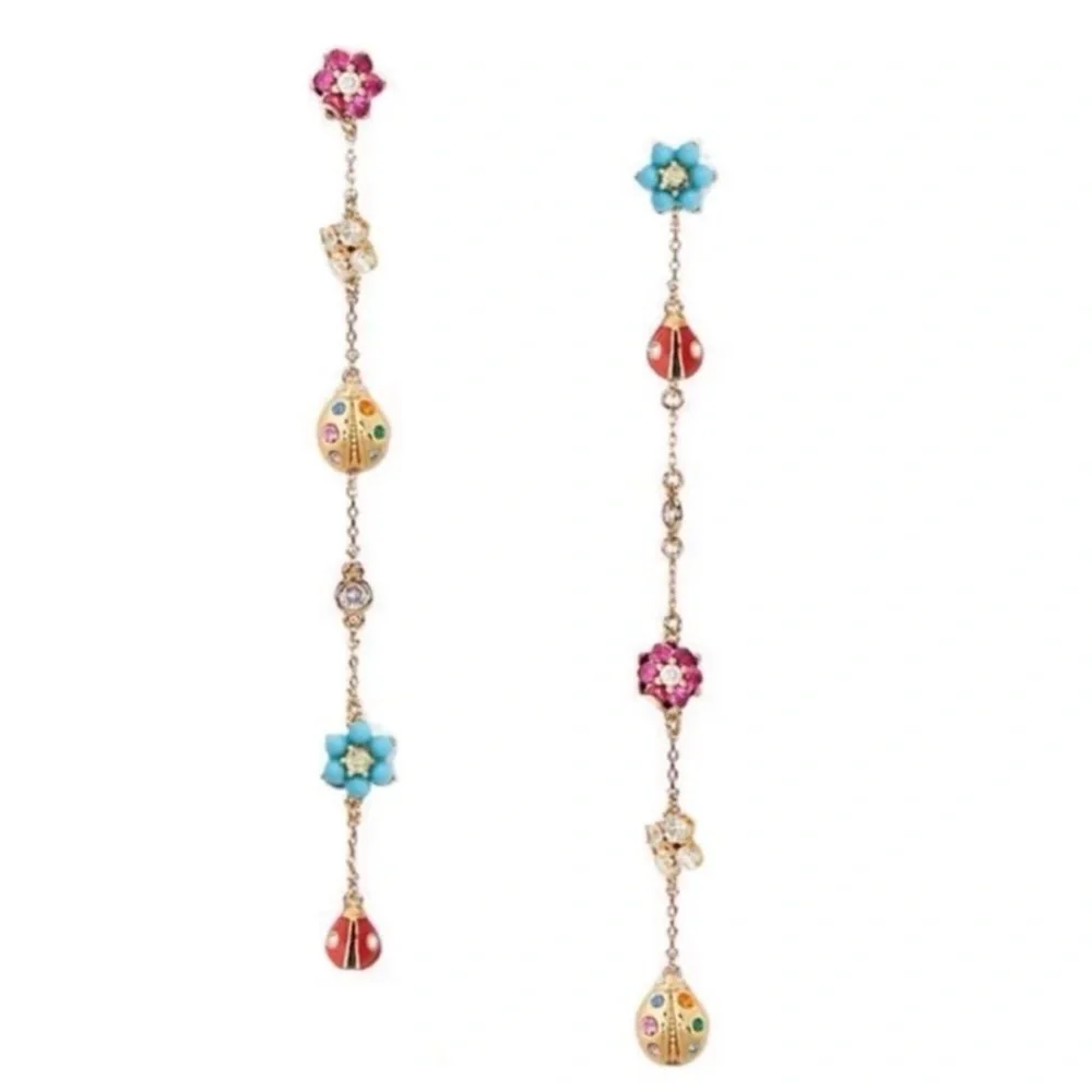 $88 Kate Spade Nature Walk Ladybug Linear Earrings